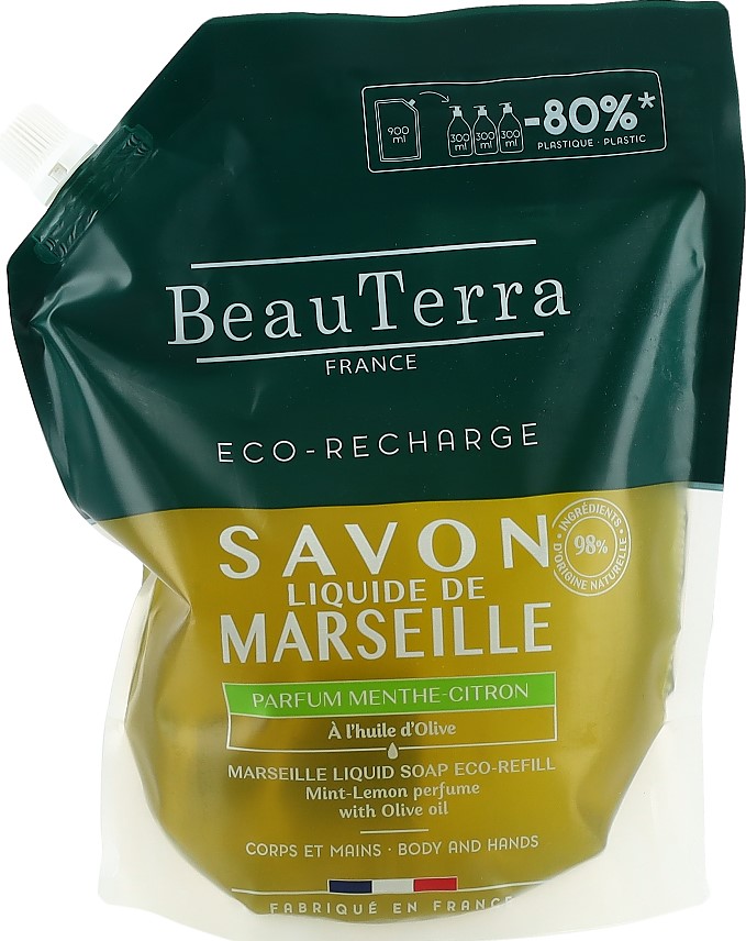 BEAUTERRA savon Marseille liq rech ment cit 900 ml