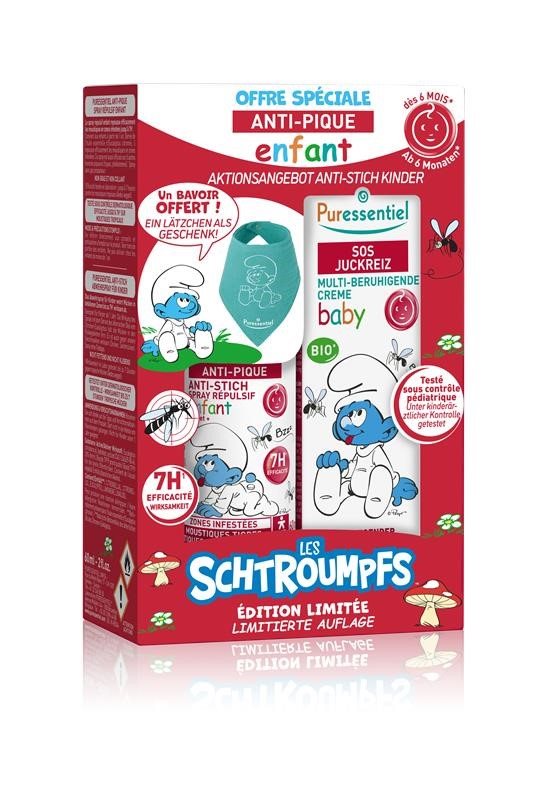 PURESSENTIEL anti-pique coff schtroumpfs enf/bébé