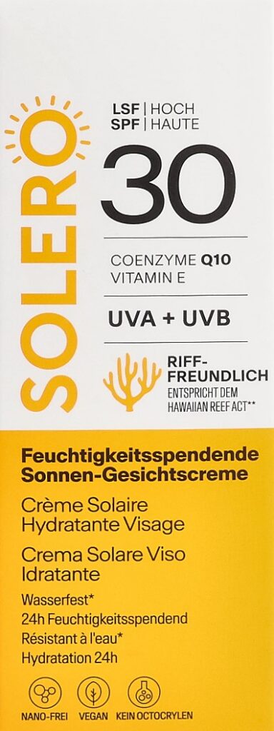 SOLERO crème solaire visage hydrat SPF30 50 ml