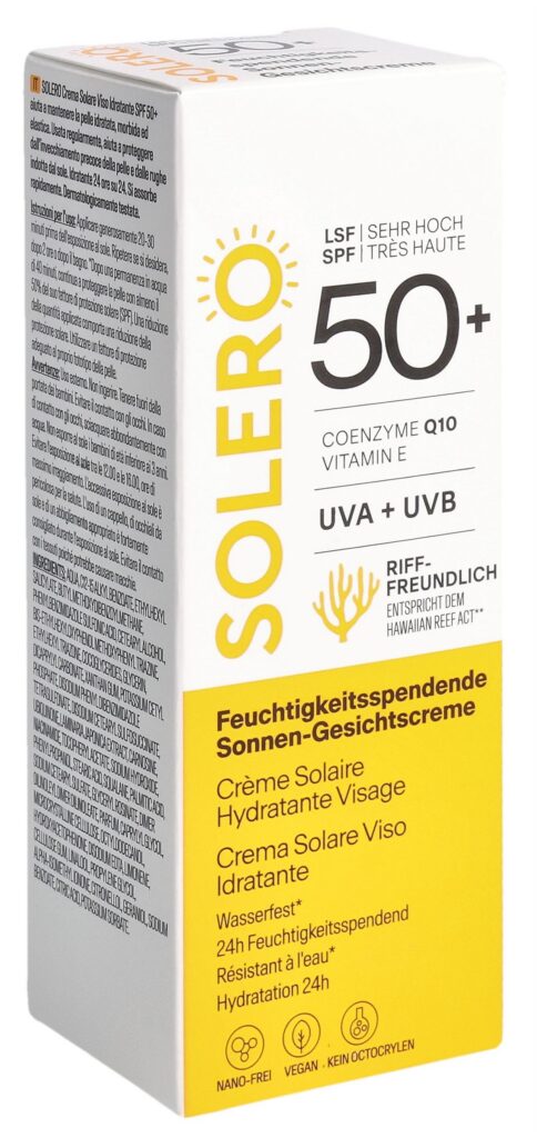 SOLERO crème solaire visage hydrat SPF50+ 50 ml