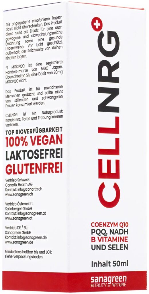 CELLNRG sanagreen micel Q10 NADH PQQ B-vit 50 ml