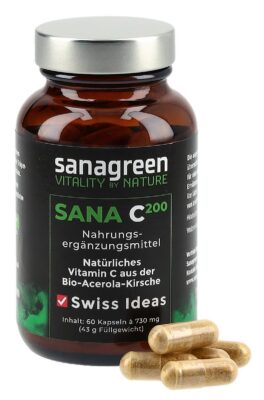 SANA C200 sanagreen Vitamin C caps acér bio 60 pce