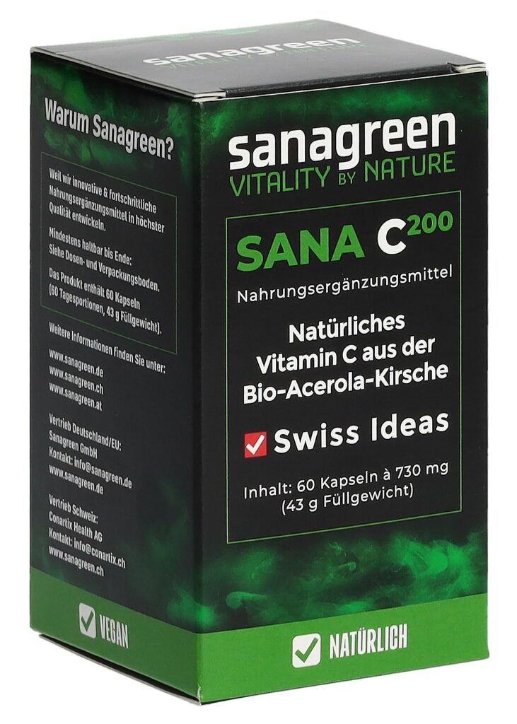 SANA C200 sanagreen Vitamin C caps acér bio 60 pce