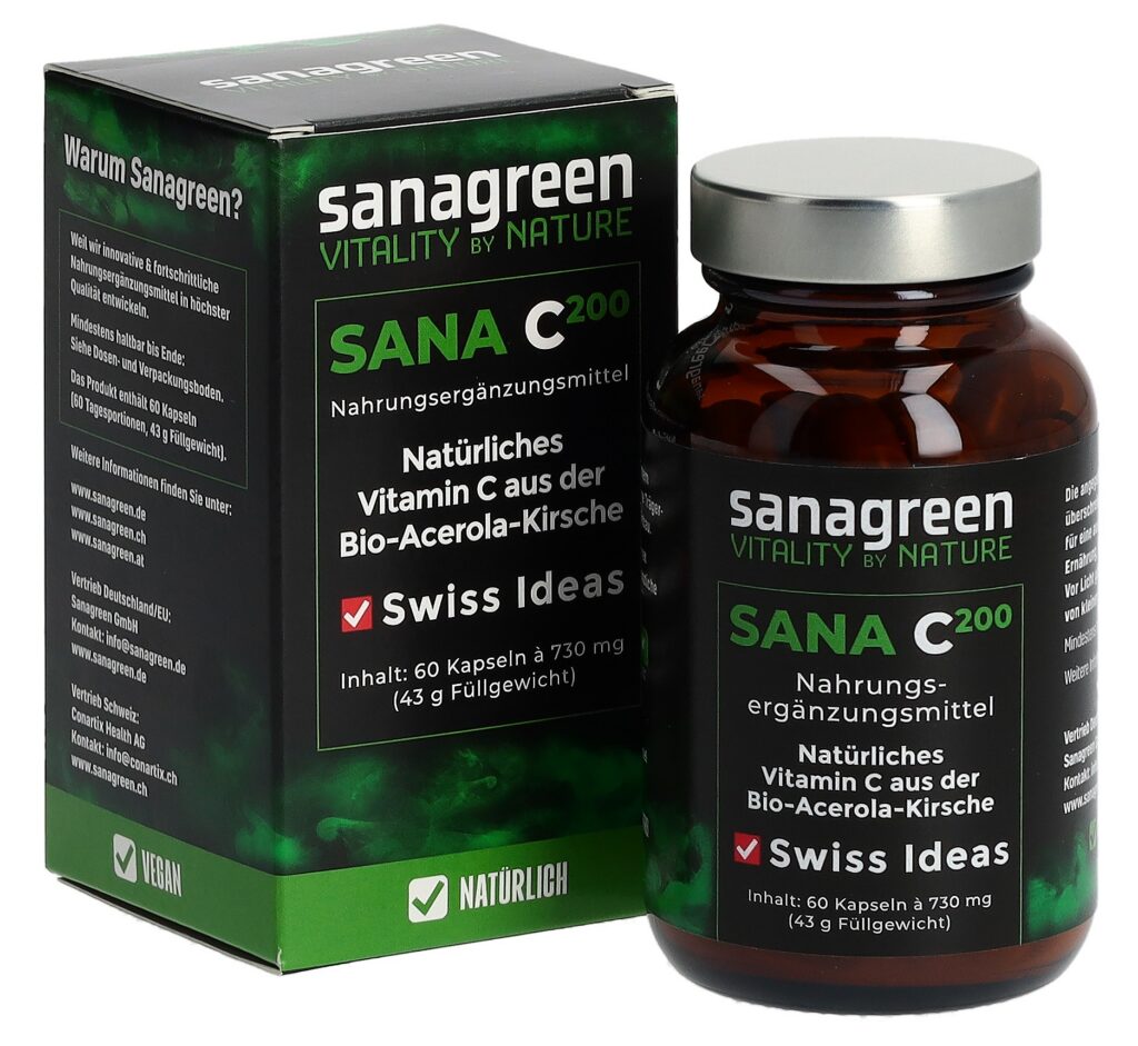 SANA C200 sanagreen Vitamin C caps acér bio 60 pce