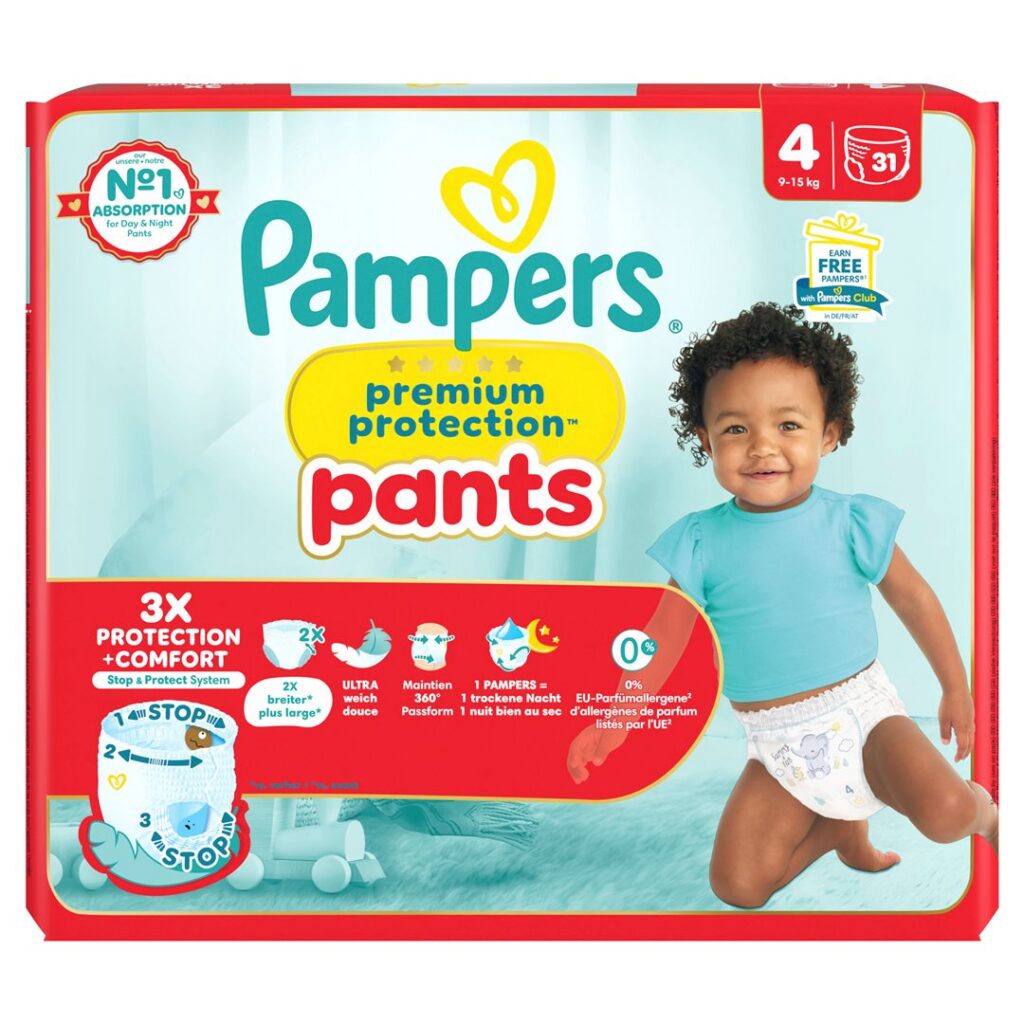 PAMPERS Prem Prot Pan Gr4 9-15kg Maxi éco 31 pce