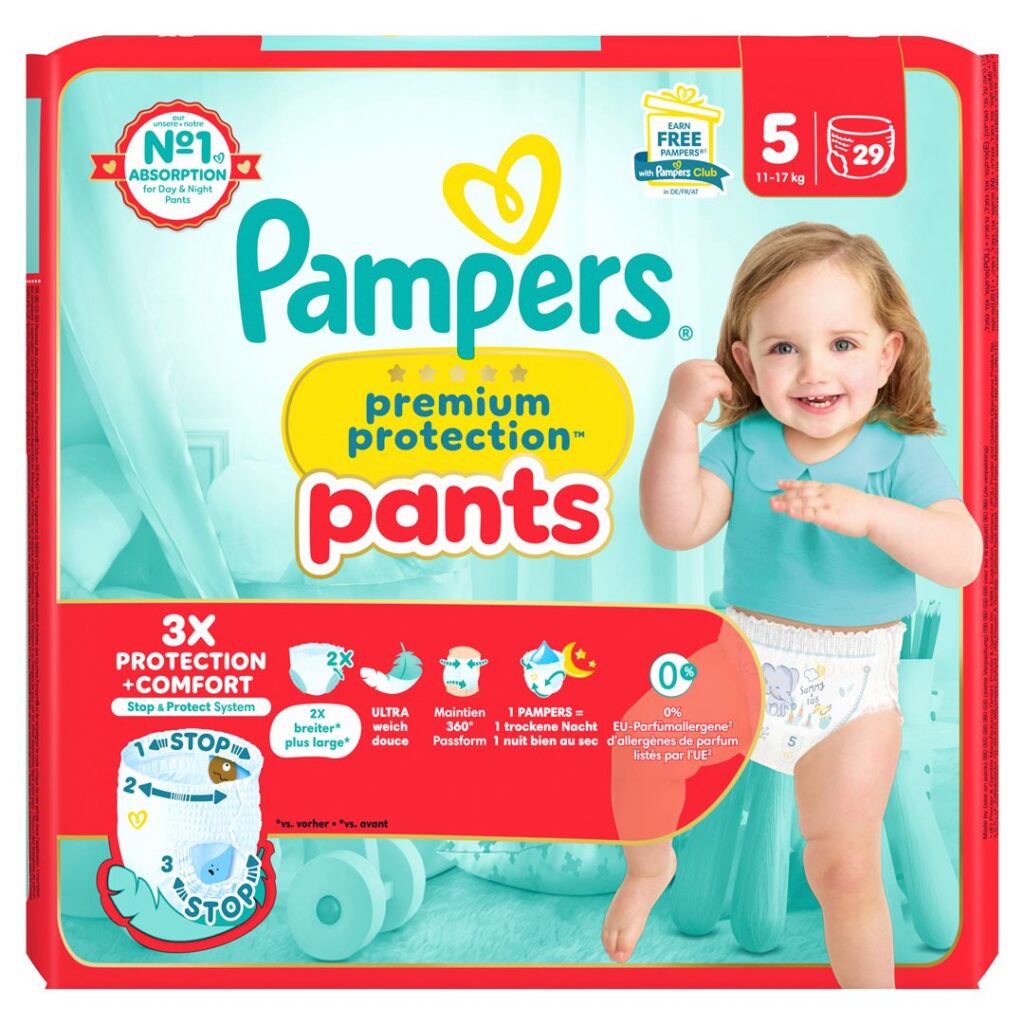 PAMPERS Prem Prot Pan Gr5 11-17kg Jun éco 29 pce