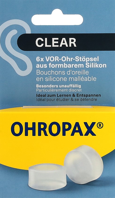 OHROPAX sourdines Silicon Clear 6 pce