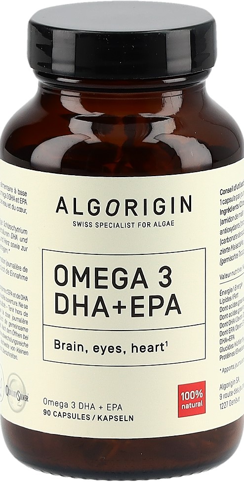 ALGORIGIN Omega 3 DHA+EPA caps fl verre 90 pce