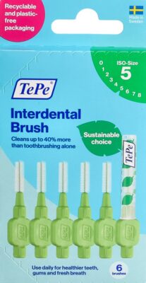 TEPE Interdental Brush 0.8mm vert 6 pce