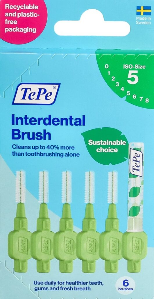 TEPE Interdental Brush 0.8mm vert 6 pce