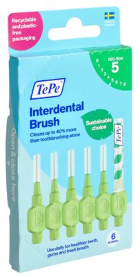 TEPE Interdental Brush 0.8mm vert 6 pce
