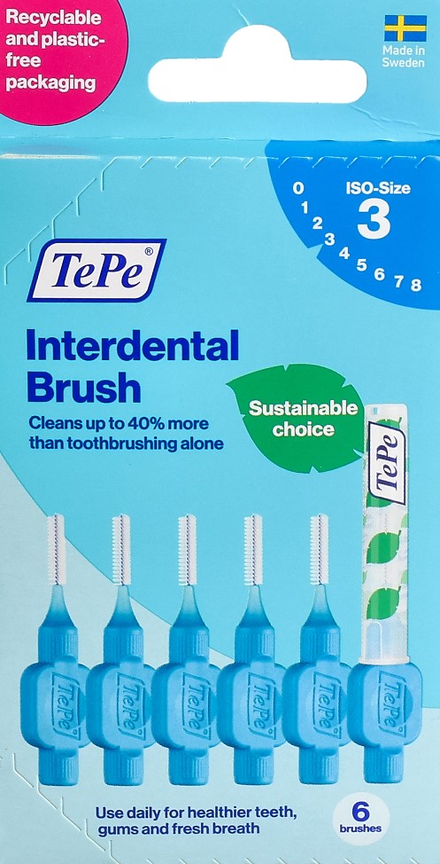 TEPE Interdental Brush 0.6mm bleu 6 pce