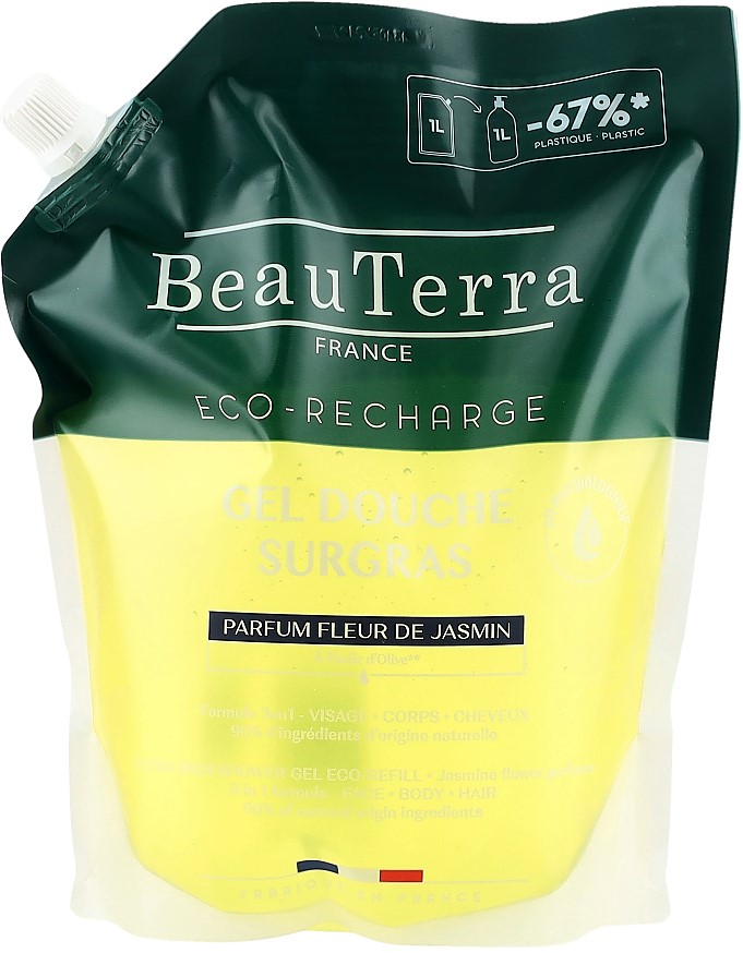 BEAUTERRA gel douche surgras jasmin sach 1000 ml