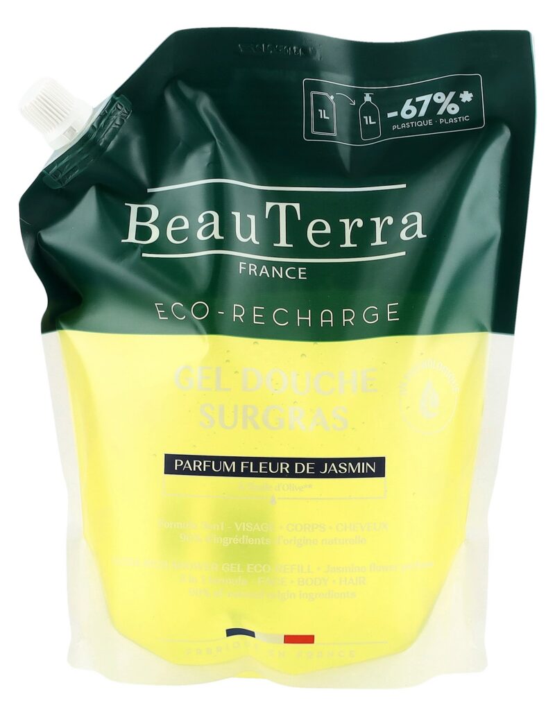 BEAUTERRA gel douche surgras jasmin sach 1000 ml