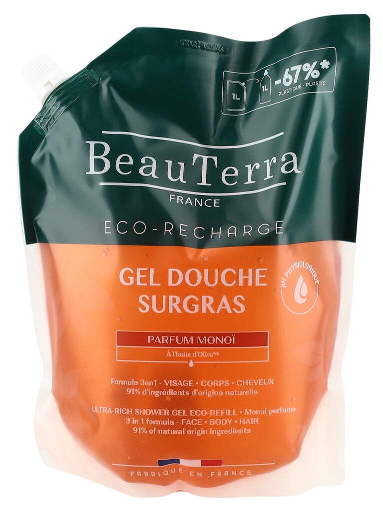 BEAUTERRA gel douche surgras monoi sach 1000 ml