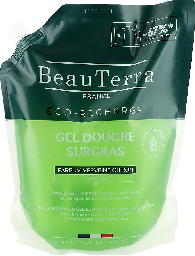 BEAUTERRA gel douche surgras ver cit sach 1000 ml