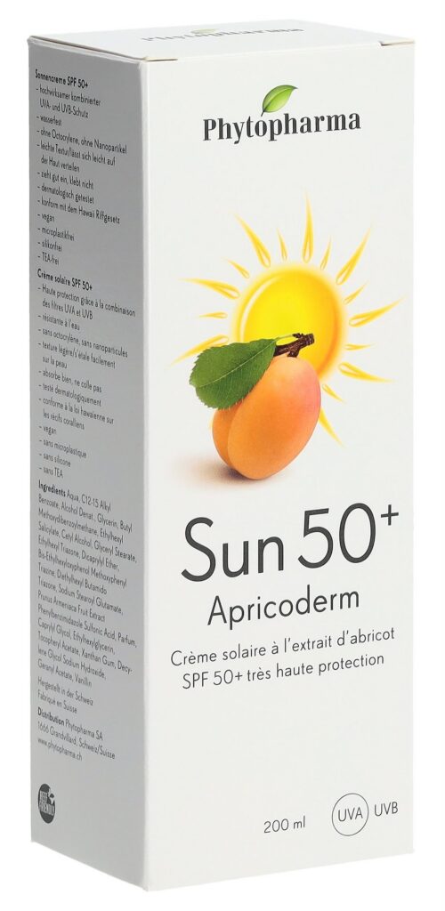 PHYTOPHARMA apricoderm sun SPF50+ tb 200 ml
