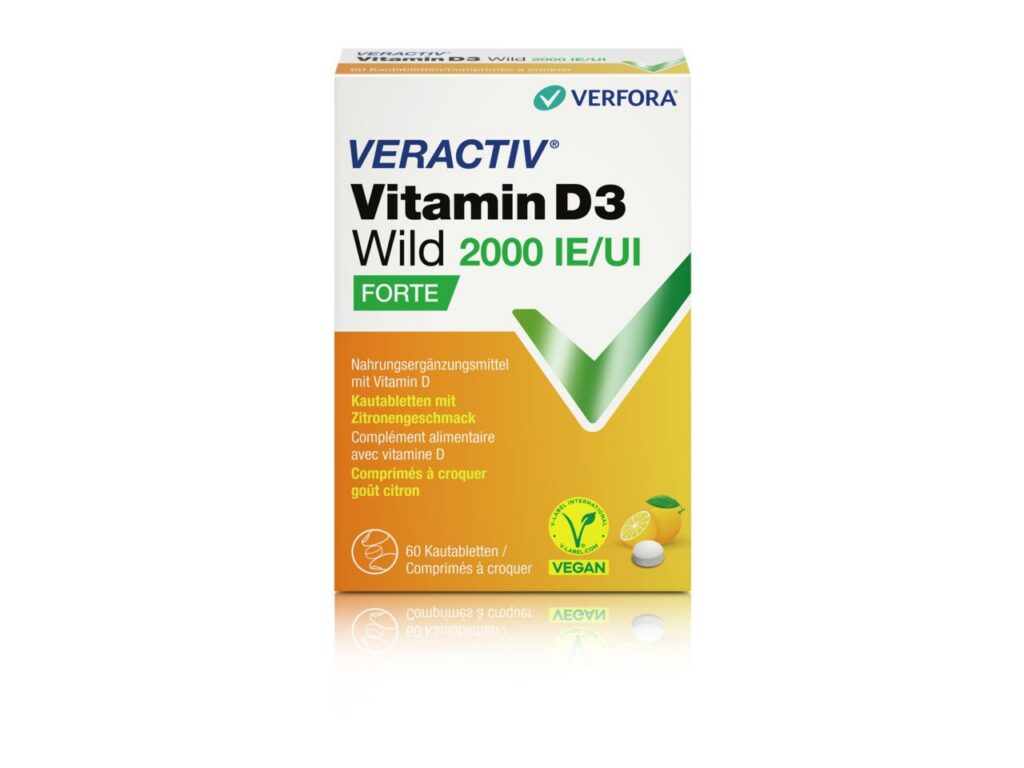 VERACTIV Vitamin D3 Wild cpr croq 2000 UI 60 pce