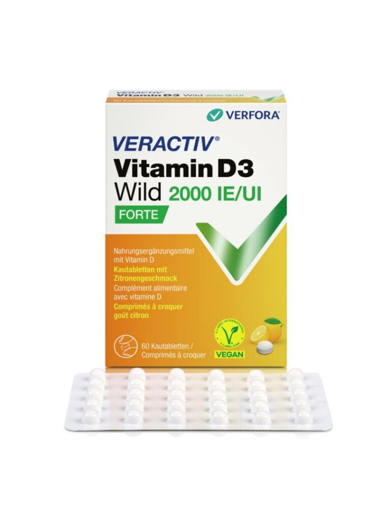 VERACTIV Vitamin D3 Wild cpr croq 2000 UI 60 pce