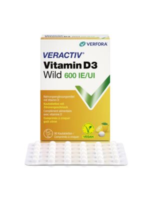 VERACTIV Vitamin D3 Wild cpr croquer 600 UI 90 pce
