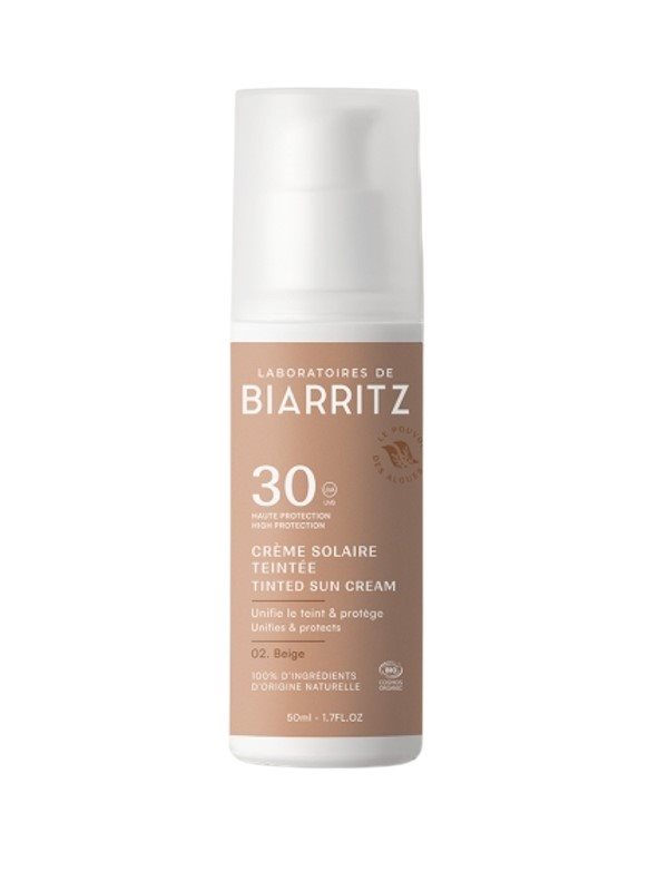 BIARRITZ cr sol visage tein FPS30 beige dist 50 ml
