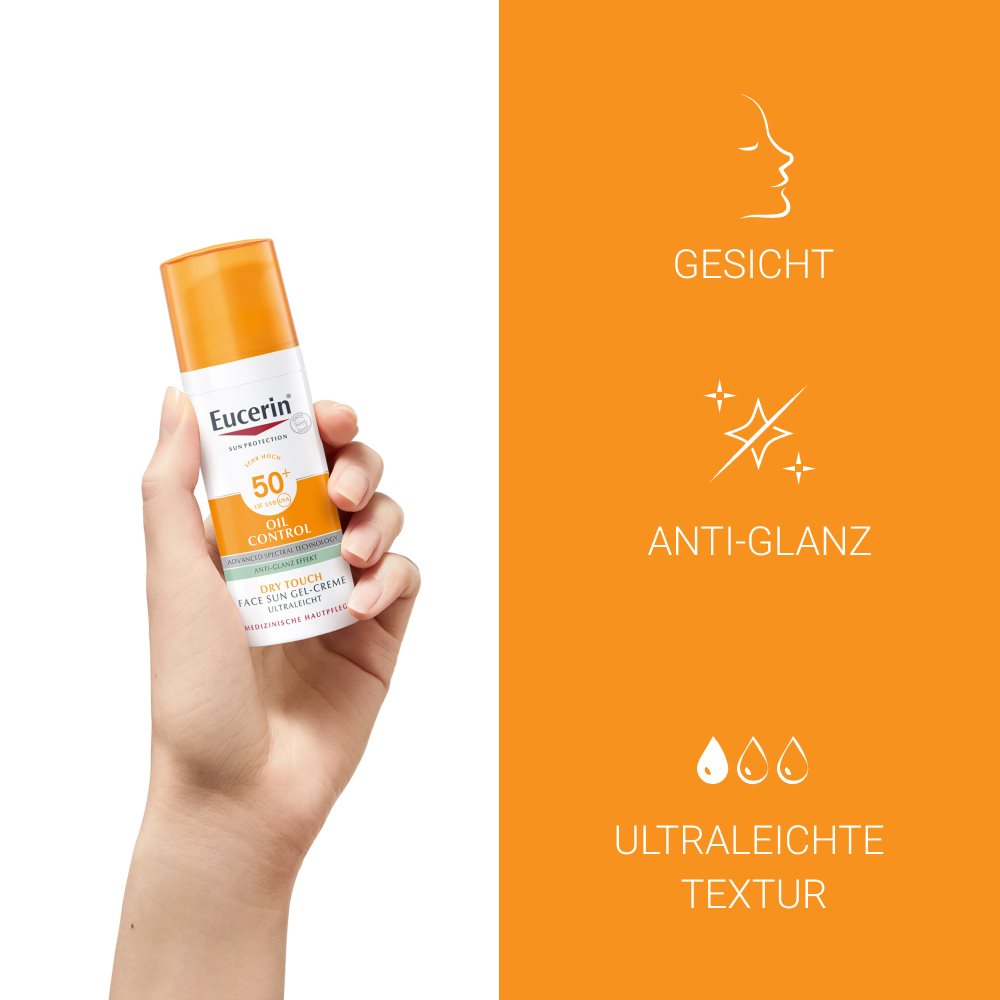 EUCERIN SUN Face Oil Cont gel-cr SPF50+ dist 50 ml