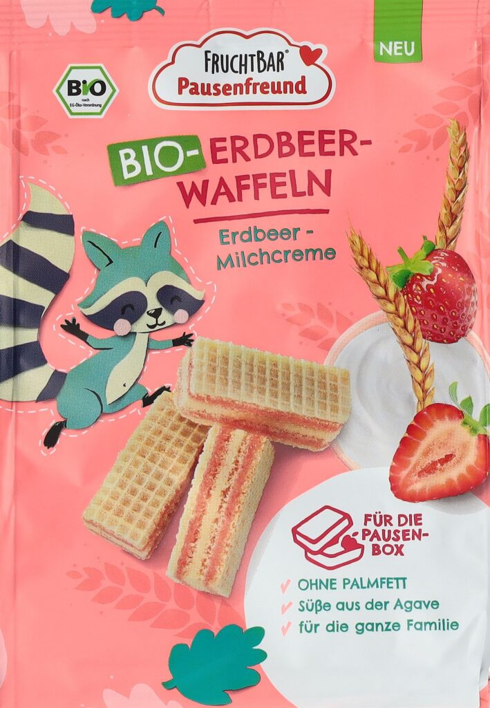FRUCHTBAR gaufrettes bio crème lait fraise 100 g