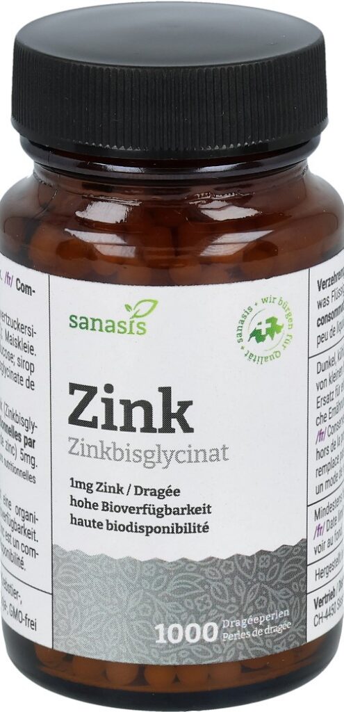 SANASIS zinc perles de dragée végétalien 1000 pce