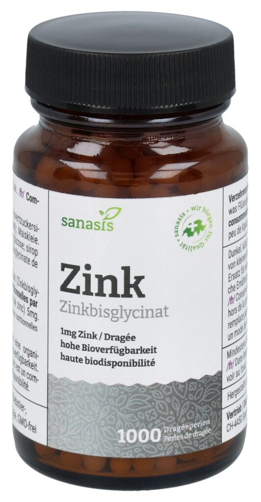 SANASIS zinc perles de dragée végétalien 1000 pce
