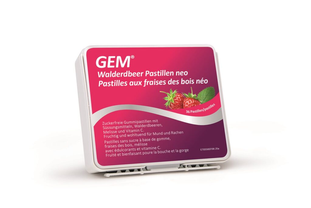 GEM pastilles aux fraises bois neo s sucre 36 pce