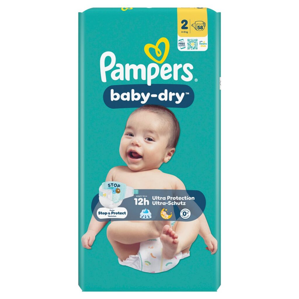 PAMPERS Baby Dry Gr2 4-8kg Mini pa écon 58 pce
