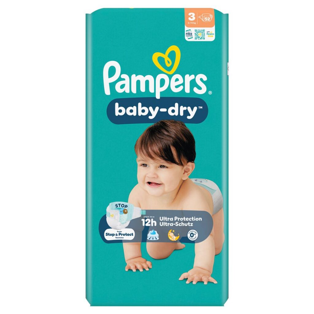 PAMPERS Baby Dry Gr3 6-10kg Midi pa écon 52 pce