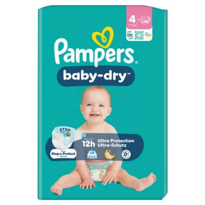 PAMPERS Baby Dry Gr4 9-14kg Maxi pa écon 45 pce