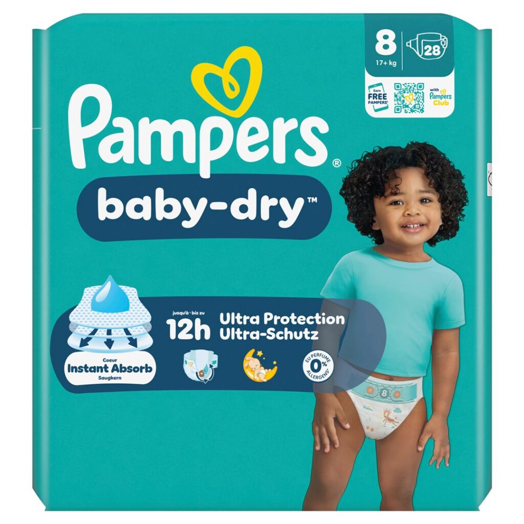 PAMPERS Baby Dry Gr8 17+kg Extra L pa écon 28 pce