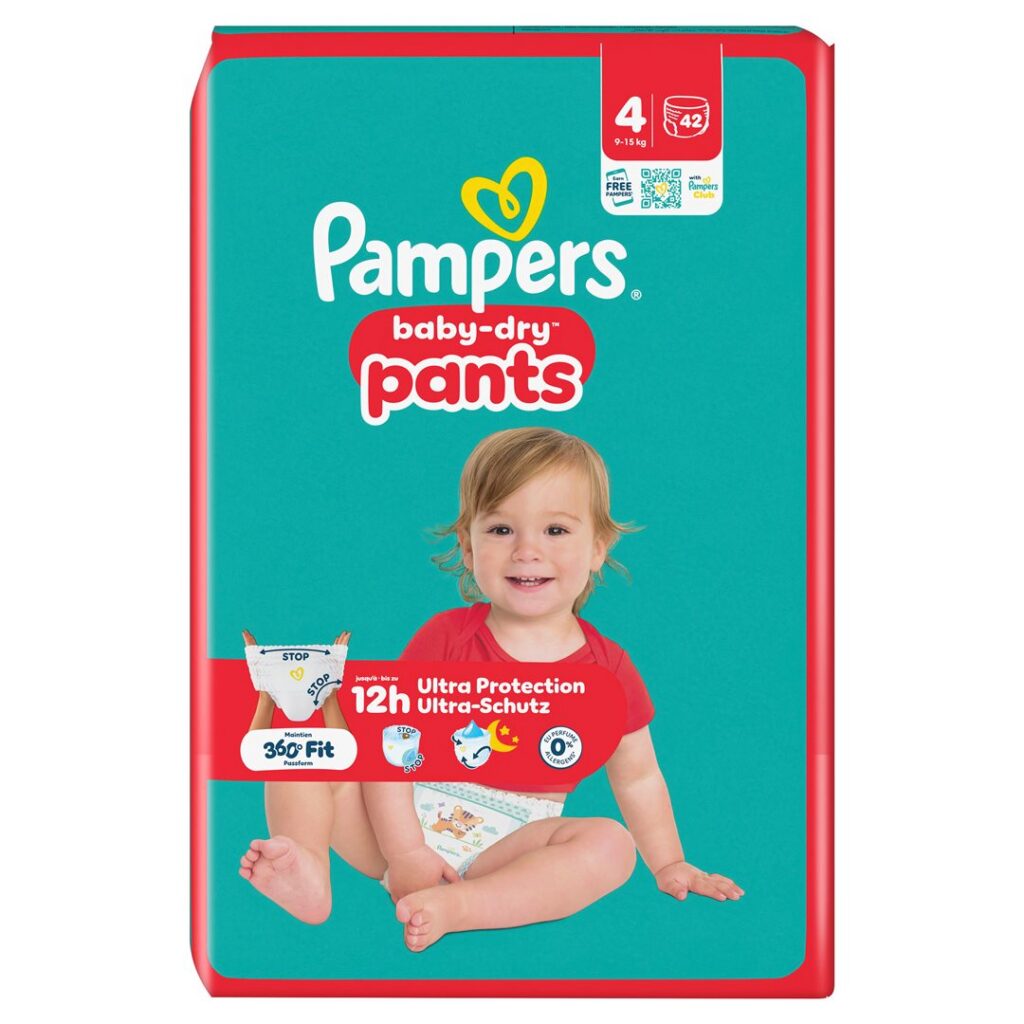 PAMPERS Baby Dry Pan Gr4 9-15kg Maxi pa éco 42 pce
