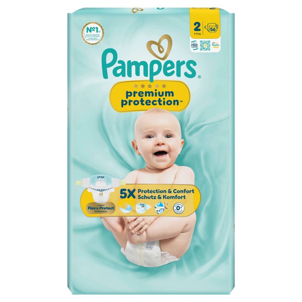 PAMPERS Prem Prot NB Gr2 4-8kg Mini pa éc n 56 pce