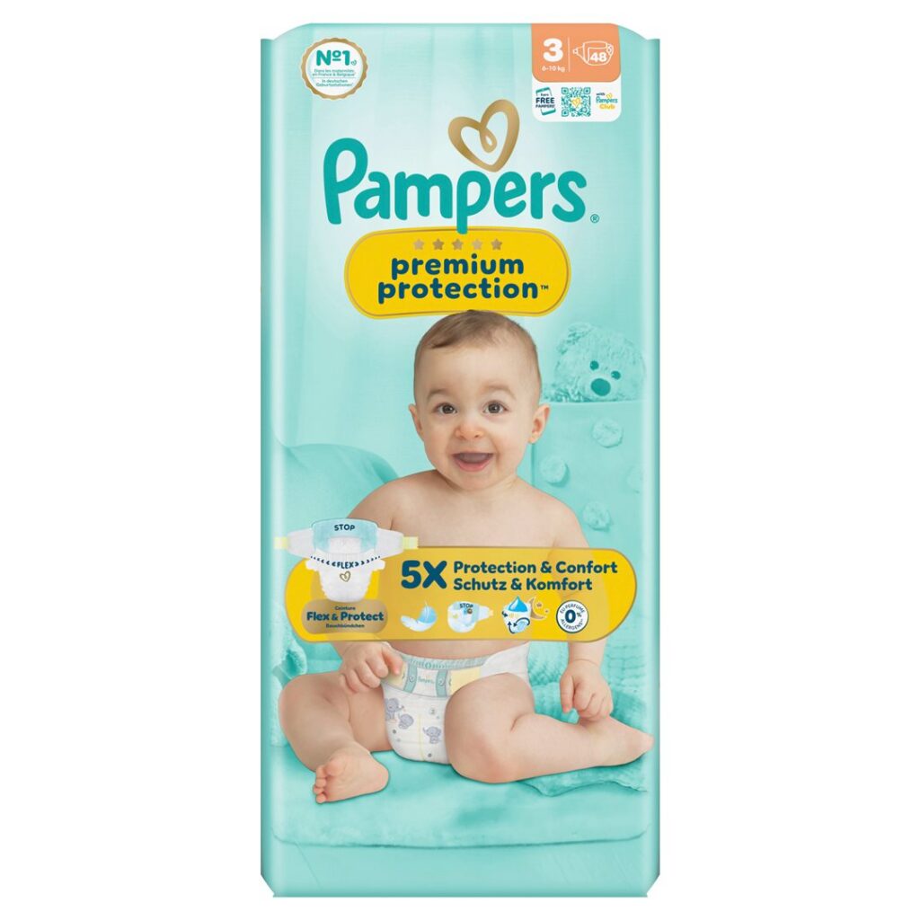PAMPERS Prem Prot NB Gr3 6-10kg Midi pa éc 48 pce