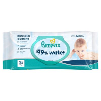 PAMPERS lingettes humides 99% Water 60 pce
