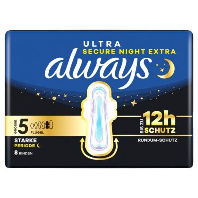 ALWAYS Ultra serv hyg Gr5 Sec Night Ext aile 8 pce