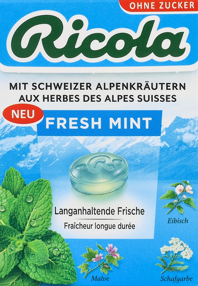 RICOLA bonbons fresh mint ss as box 50 g