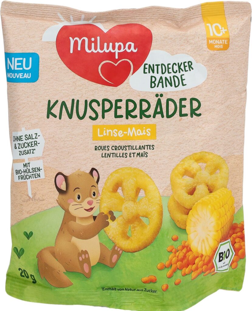 MILUPA bio roues croustill lentilles maïs 10m 20 g