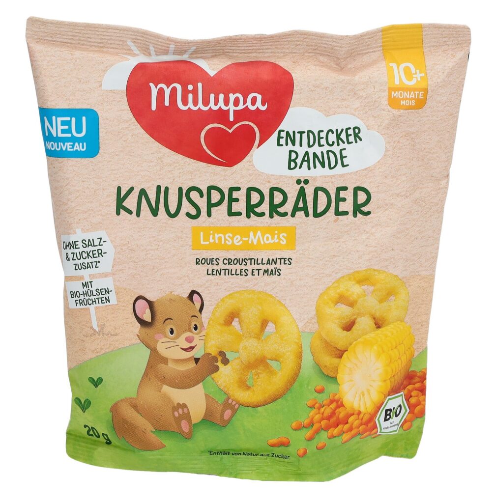 MILUPA bio roues croustill lentilles maïs 10m 20 g