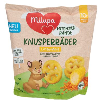 MILUPA bio roues croustill lentilles maïs 10m 20 g