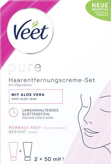 VEET pure kit d'épilatoin visage 2x50ml