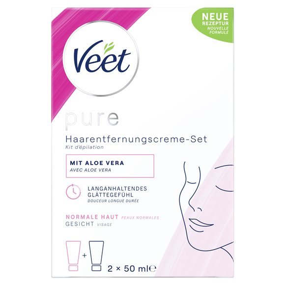 VEET pure kit d'épilatoin visage 2x50ml