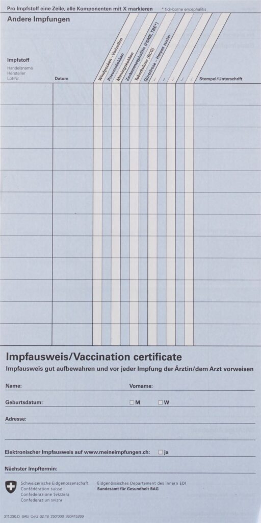OFSP certificat de vaccination national bleu all