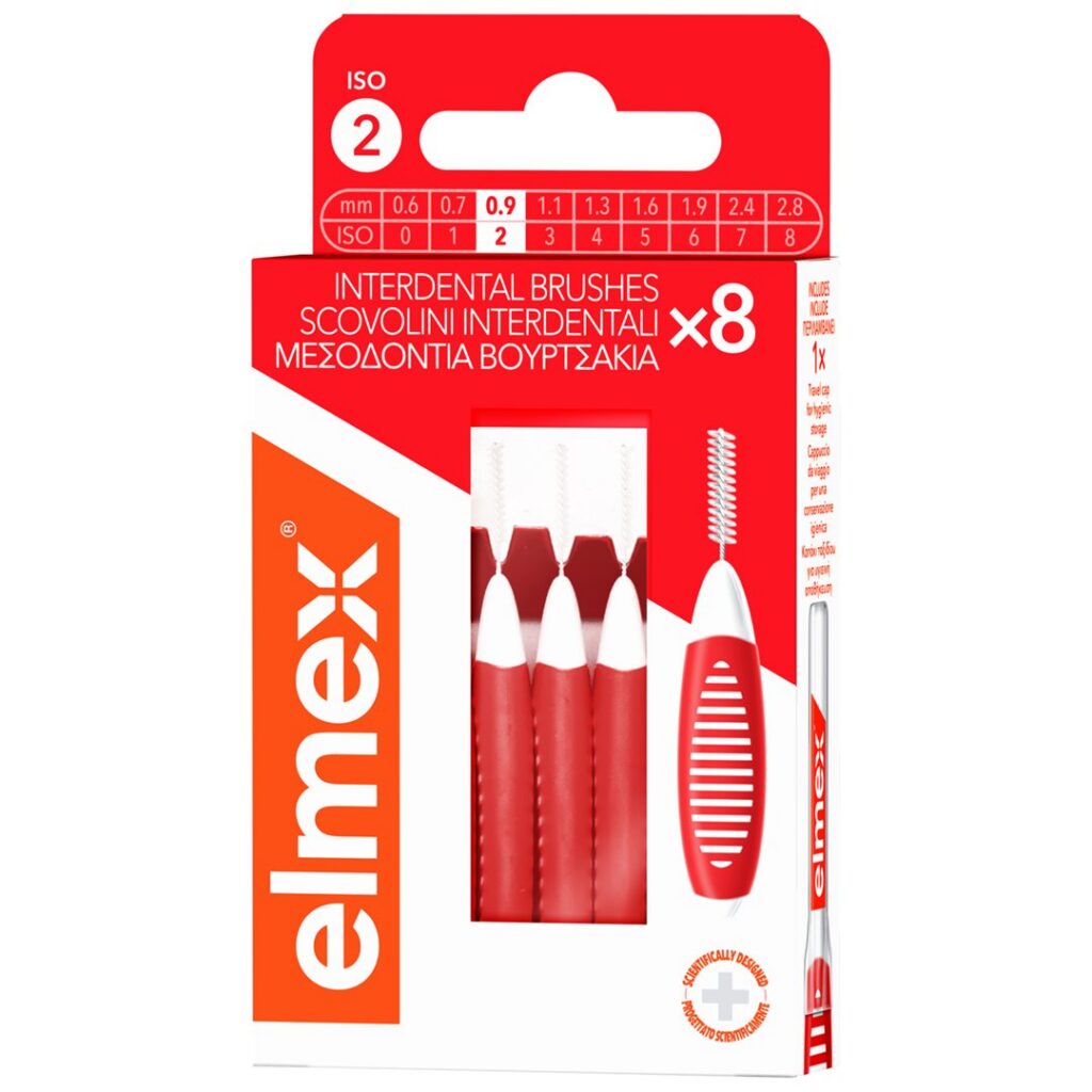 ELMEX brossette interdentaire Gr2 0.9mm rou 8 pce