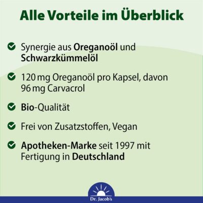 DR. JACOB'S huile d'origan caps bio vegan 60 pce