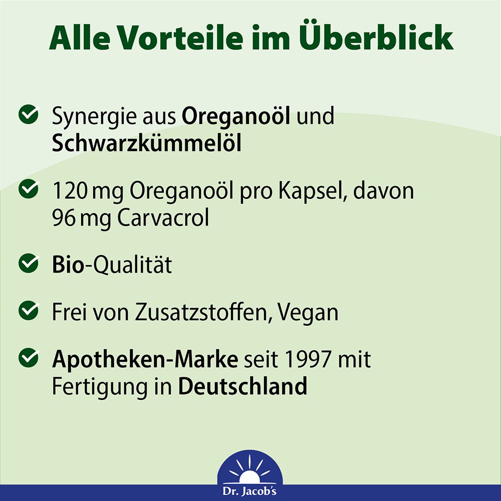 DR. JACOB'S huile d'origan caps bio vegan 60 pce