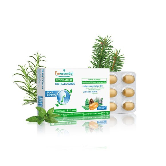 PURESSENTIEL pastilles gorge sans sucre bte 18 pce